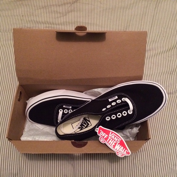 Vans Shoes - Vans Authentic — White on Black lace-ups
